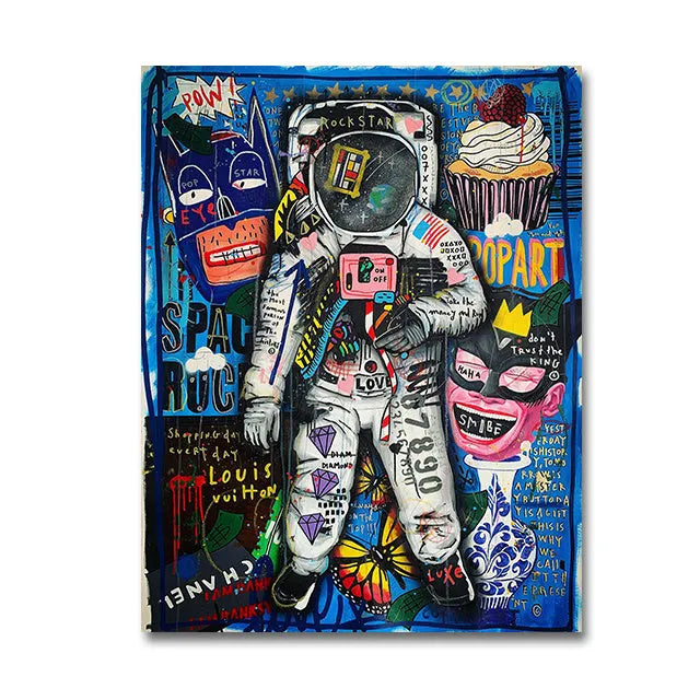 Graffiti abstract oil painting street poster on canvas, spray paint finish, unframed, multiple sizes from 20x25cm to 80x120cm