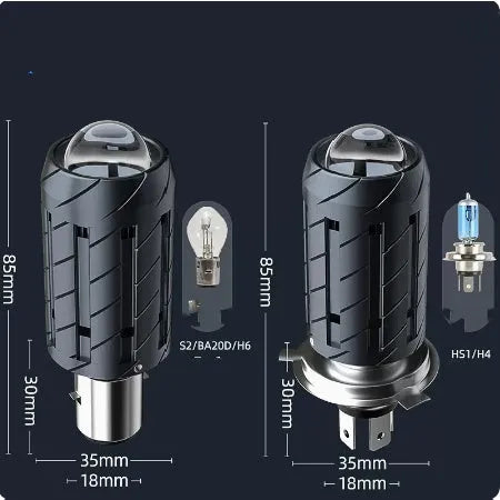 LED headlight conversion bulb for Chunfeng 150NK motorcycle with H4 base and integrated beam functions