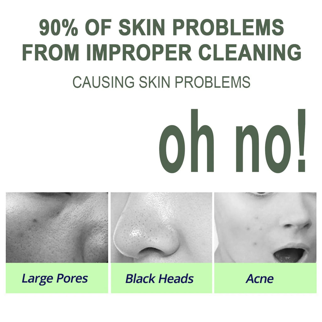 Green tea cleansing firming ice skin cleansing mask in 100ml tube on white background