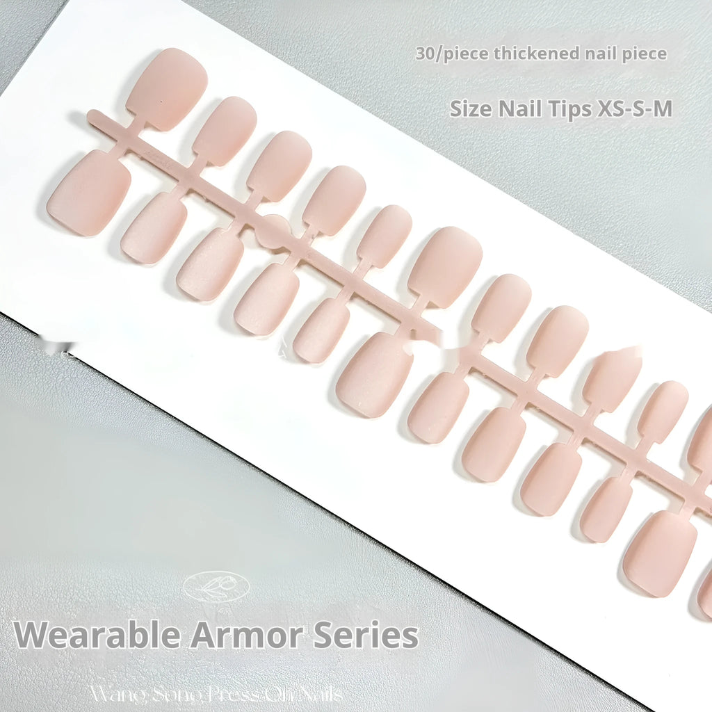 Cat's Eye Aurora false nails with frosted velvet pattern in short ladder shapes on display