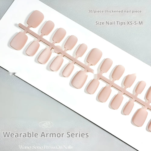 Cat's Eye Aurora false nails with frosted velvet pattern in short ladder shapes on display