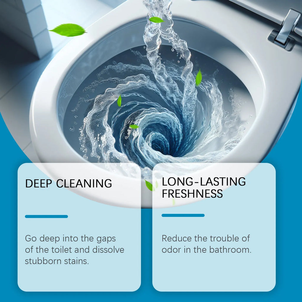 Toilet cleaning powder pack with four 30g sachets for bathroom stain and odour removal