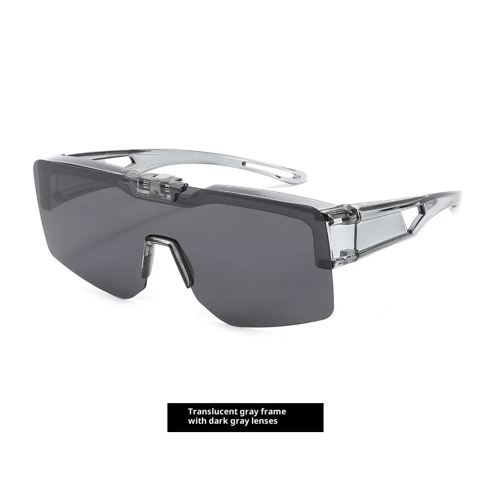 UV protection clamshell sunglasses with TAC lens and TR90 frame in sand green frame with gray lens