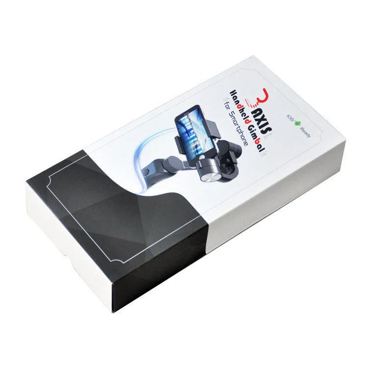 Black 3-axis handheld mobile phone gimbal stabilizer for smartphones up to 6.5 inches