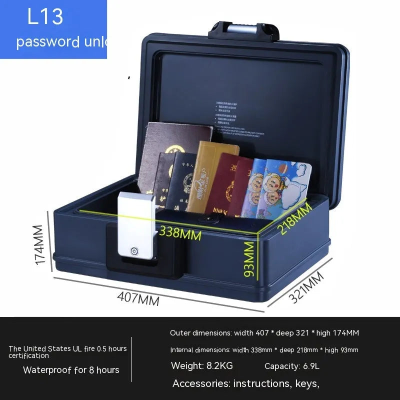 Portable steel alloy safe with mechanical combination dial and carrying handle