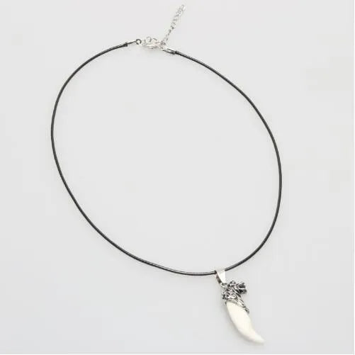 Vintage Korean alloy spike necklace for men in punk gothic chain style, three options available