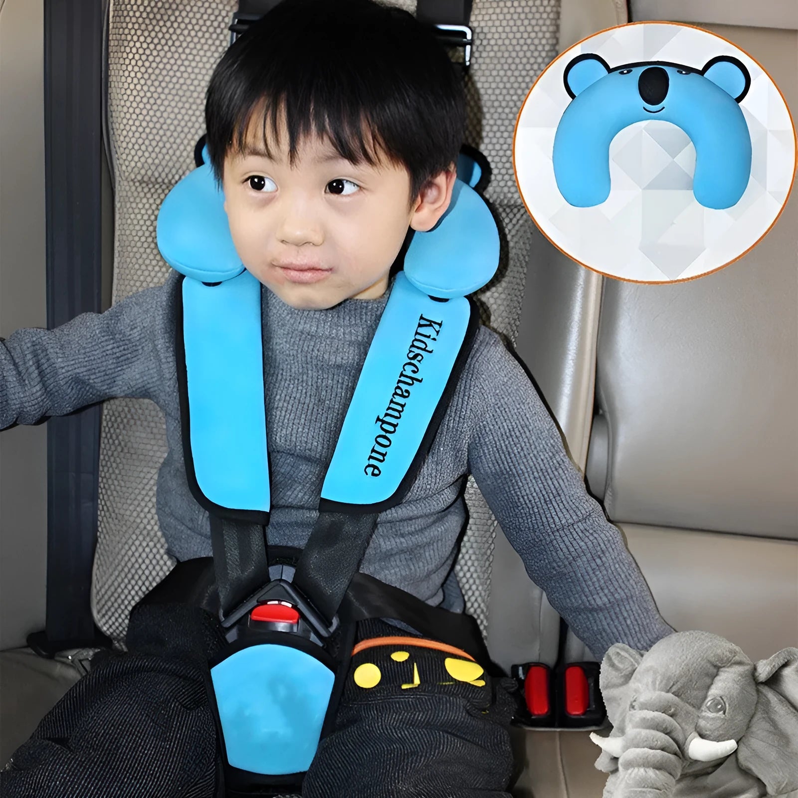 Cute Number One portable child safety seat belt retainer in rose pink colour