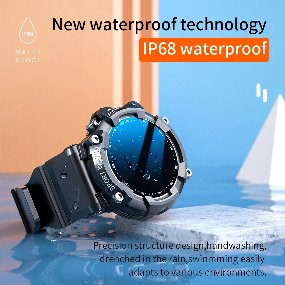 ATTACK 3 waterproof smart Bluetooth sports watch with round colour screen and TPU strap