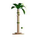 Vertical canna-coloured cat climbing frame with hemp rope posts and wooden platforms mounted on a wall.