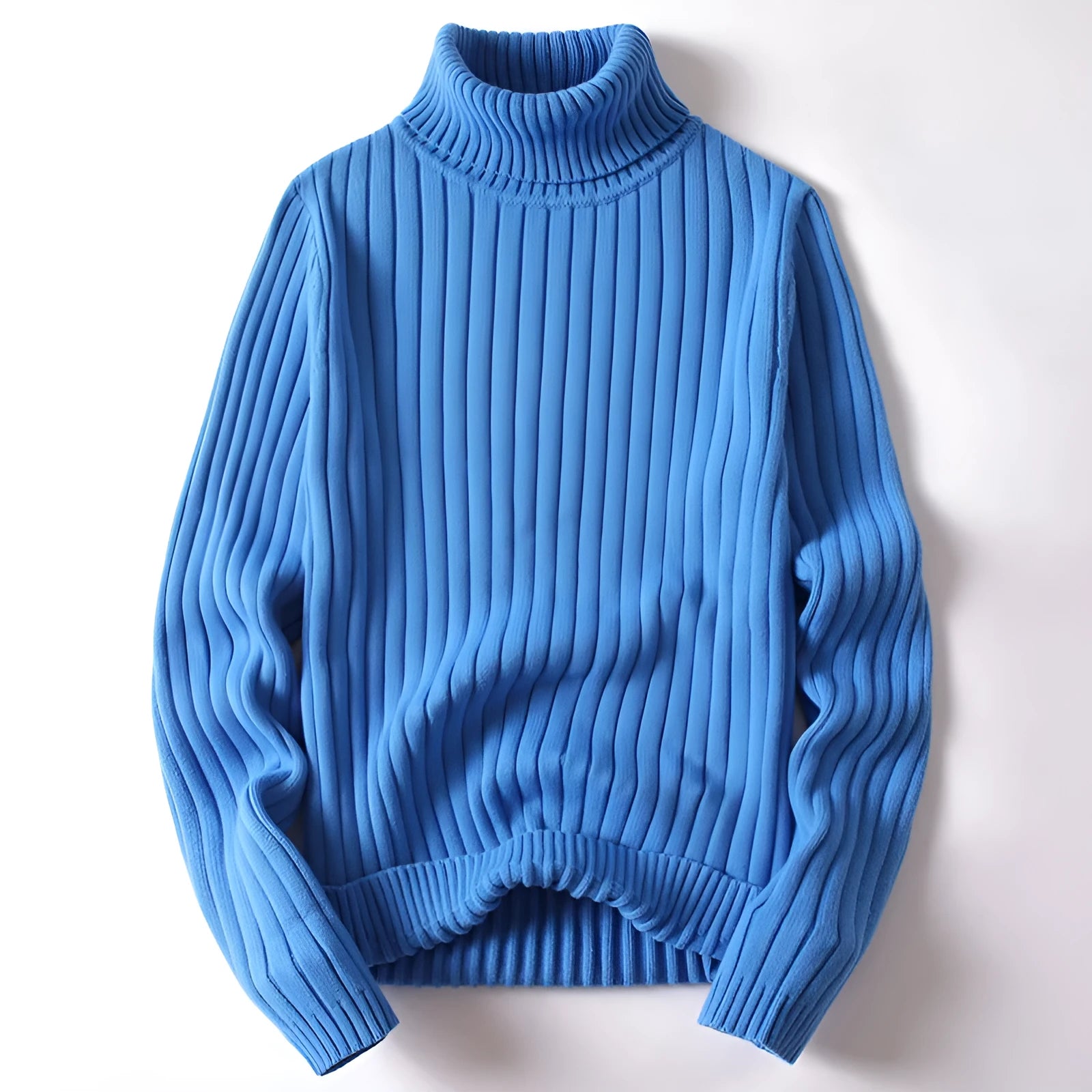Turtleneck sweater for men and women in striped design, high neck, long sleeves, slim fit, autumn winter top