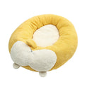 Brown and white corgi-shaped plush pet bed for dogs or cats