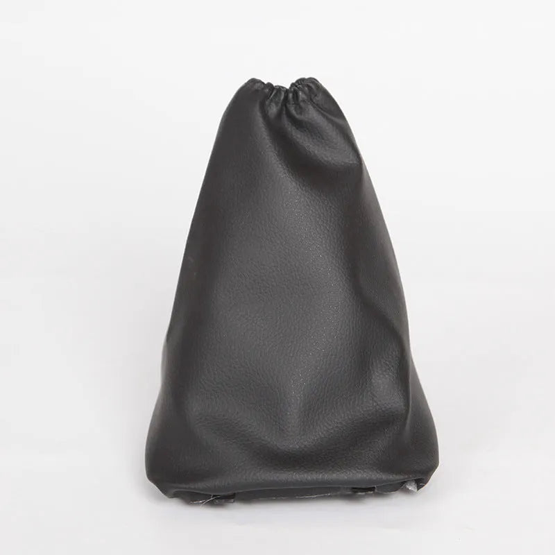 Black leather gear lever dirt-proof cover for Toyota Corolla, showing its dimensions.