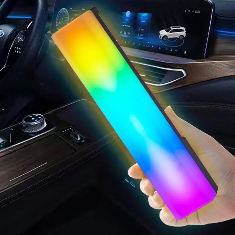 3D RGB voice-activated rhythm ambiance lamp in black or white shell