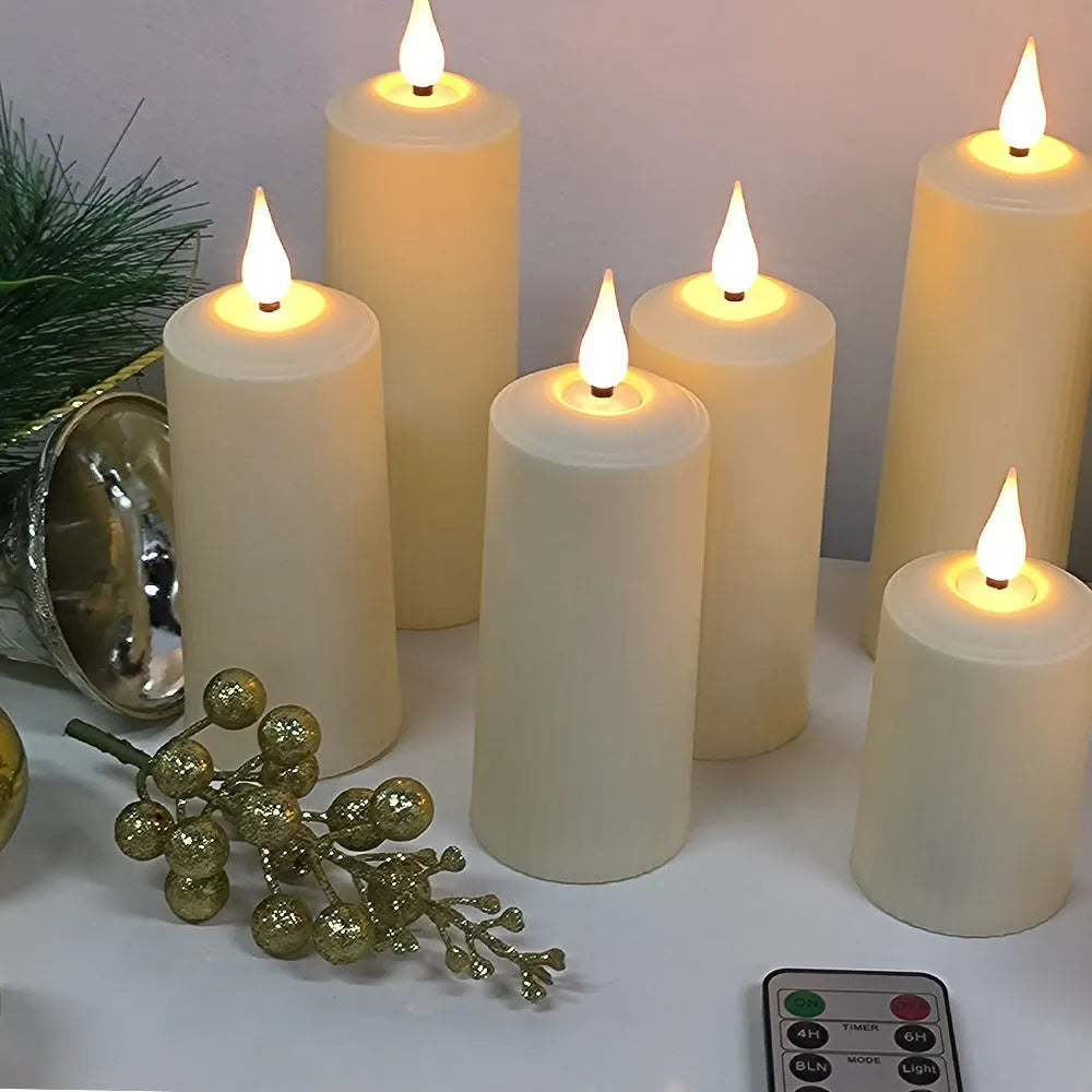 Beige simulation charging electronic candle lamp with water droplet head and remote control, 19.2 x 17.6 x 5.3 cm, ABS plastic