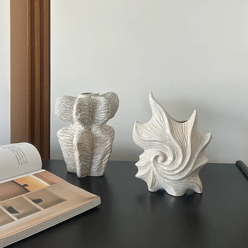 French art ceramic vase with coloured glaze finish in European style approximately 30cm tall