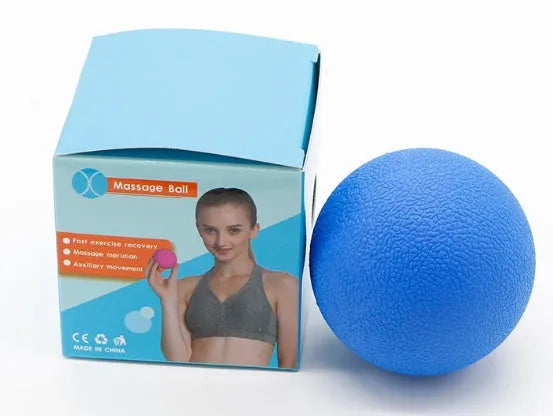 High density peanut massage ball in black on a white background, portable muscle relief tool