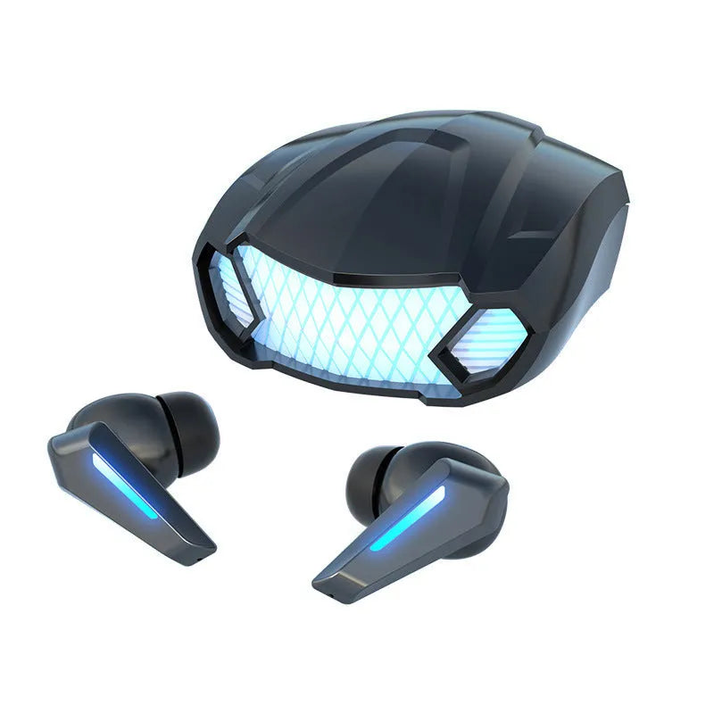Wireless binaural TWS gaming earbuds with digital display in black, white, and yellow