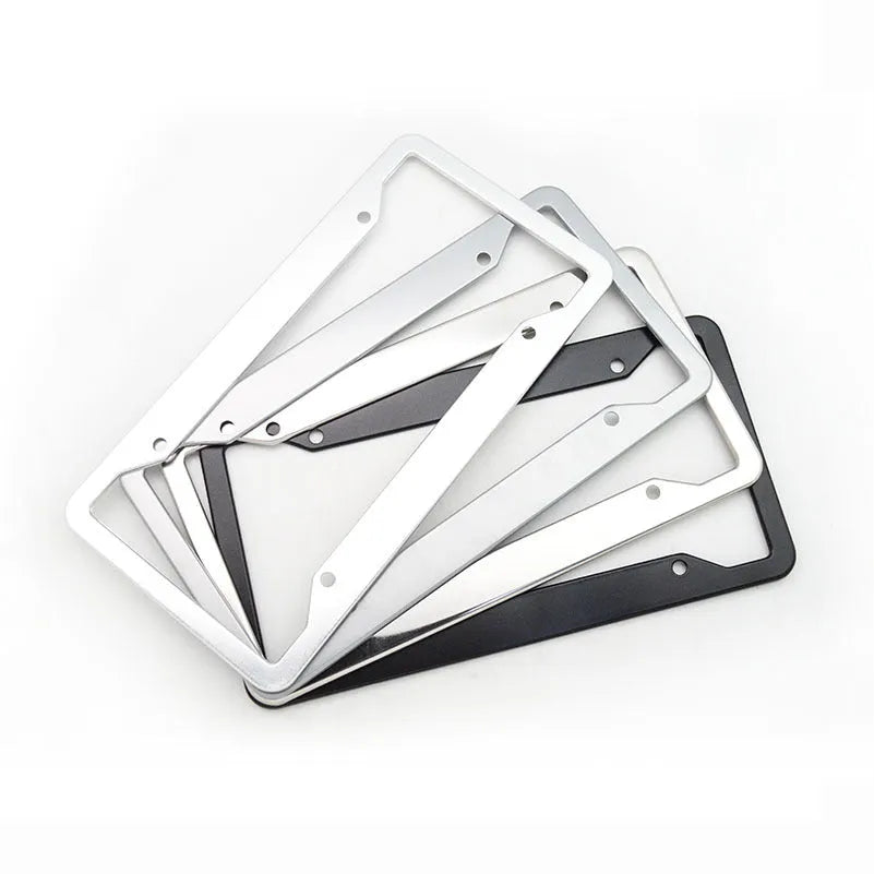 Stainless steel aluminium alloy licence plate frame in four colour options.
