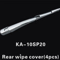 Set of four silvery ABS plastic rear window wiper cover trims for a 2010 Hyundai.