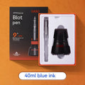 Automatic suction pen set with plastic shell, ink feeder, and choice of 0.38mm or 0.5mm nib sizes