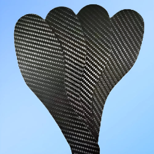 Black 3K carbon fibre running insoles showing full palm design for shock absorption
