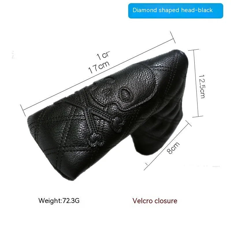 Golf putter sleeve in a themed design with PU waterproof fabric exterior and fleece lining.