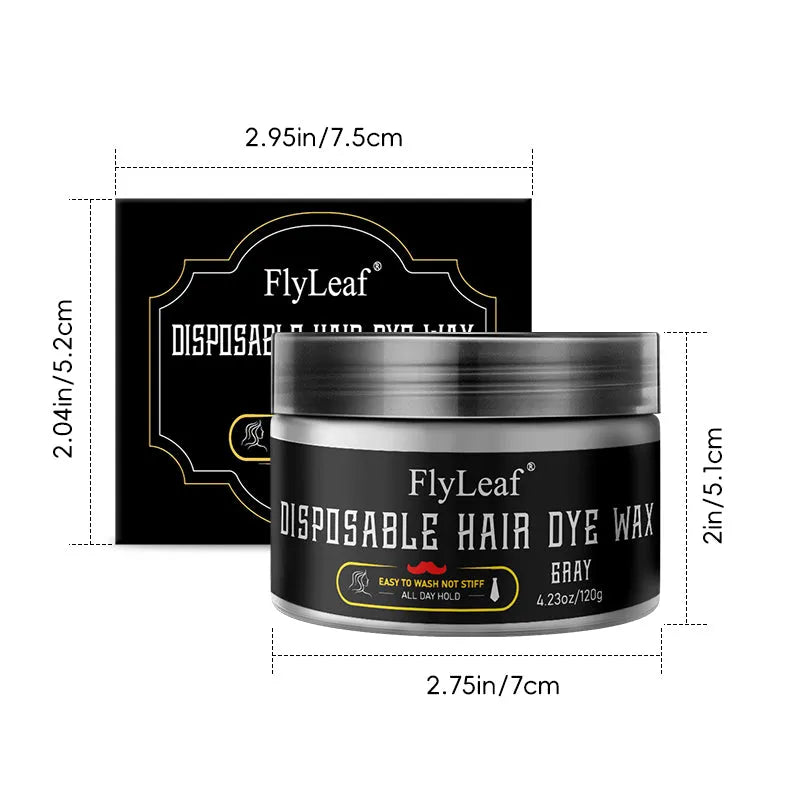 Disposable hair dye wax in gray colour, 120g tub, temporary hair wax for styling