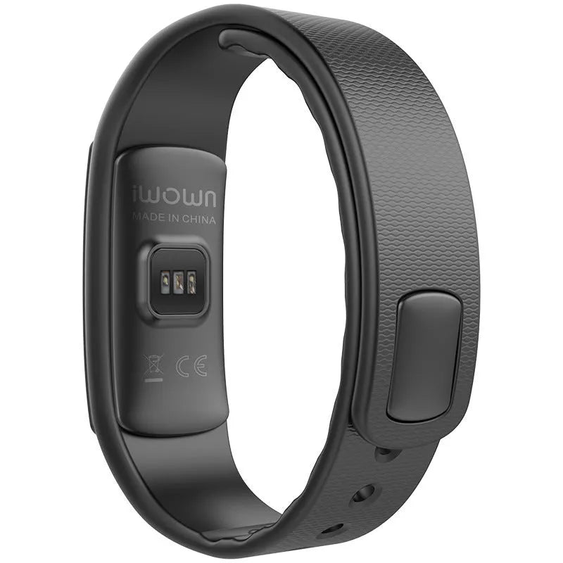 I6 smart sports bracelet with 0.96-inch touch screen showing health metrics on black or green TPU wristband