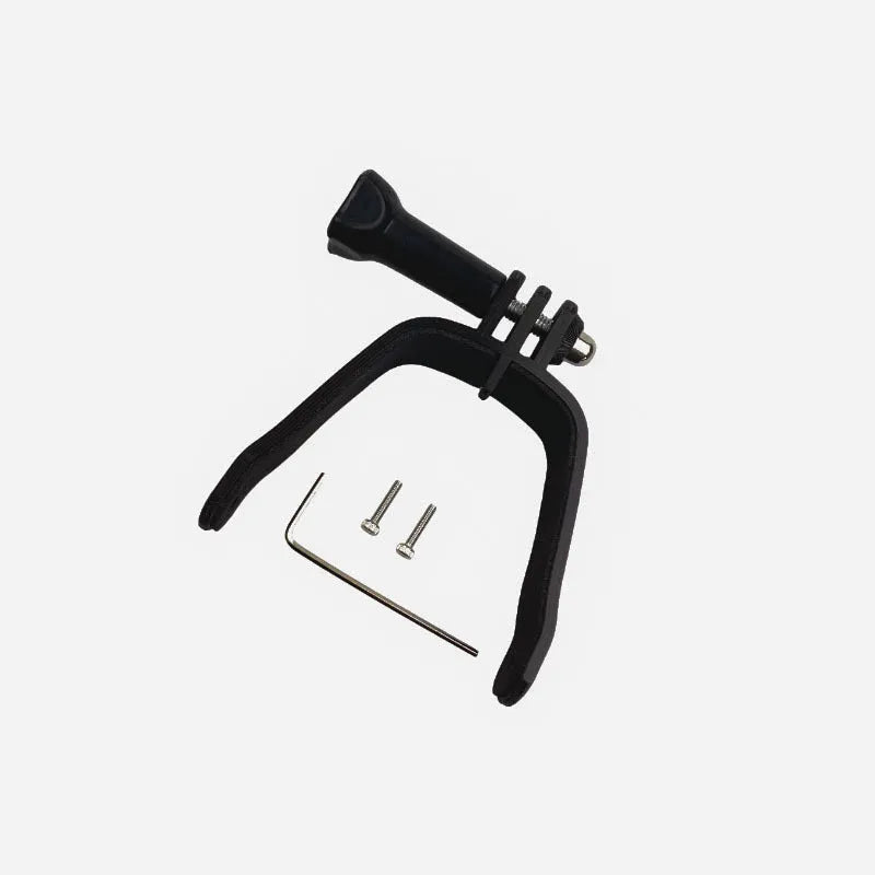3D printed hard plastic GoPro expansion bracket for FPV drones with sponge protective lining.