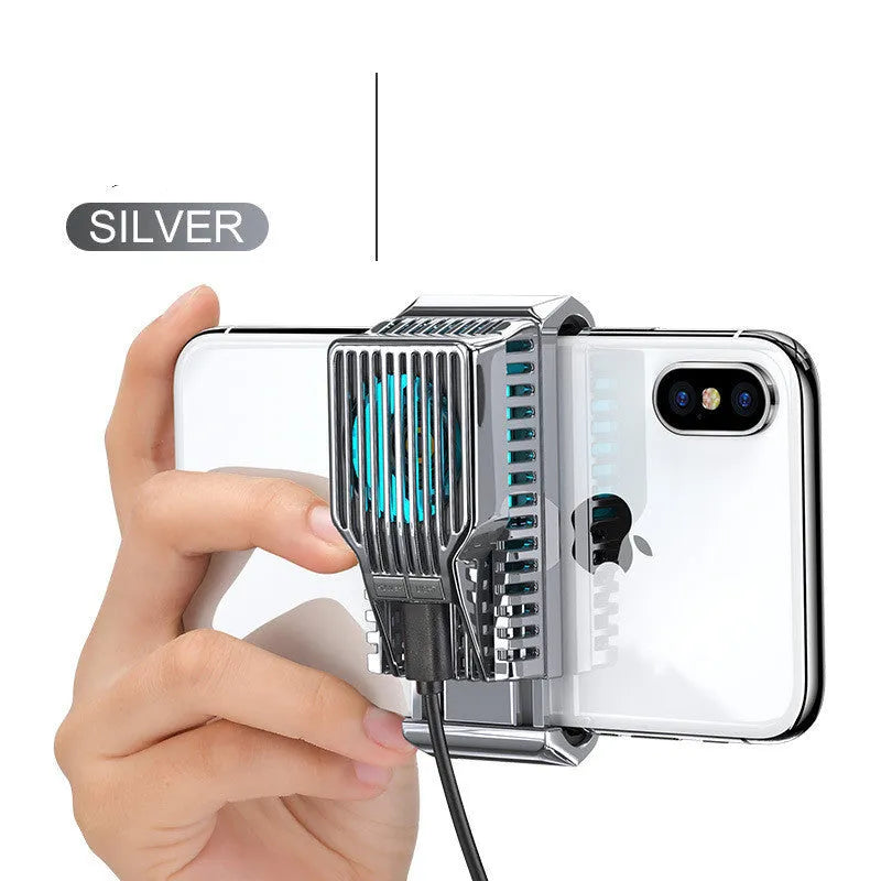 Mobile phone radiator cooling fan with clip for 4-7 inch smartphones in black gold silver colours