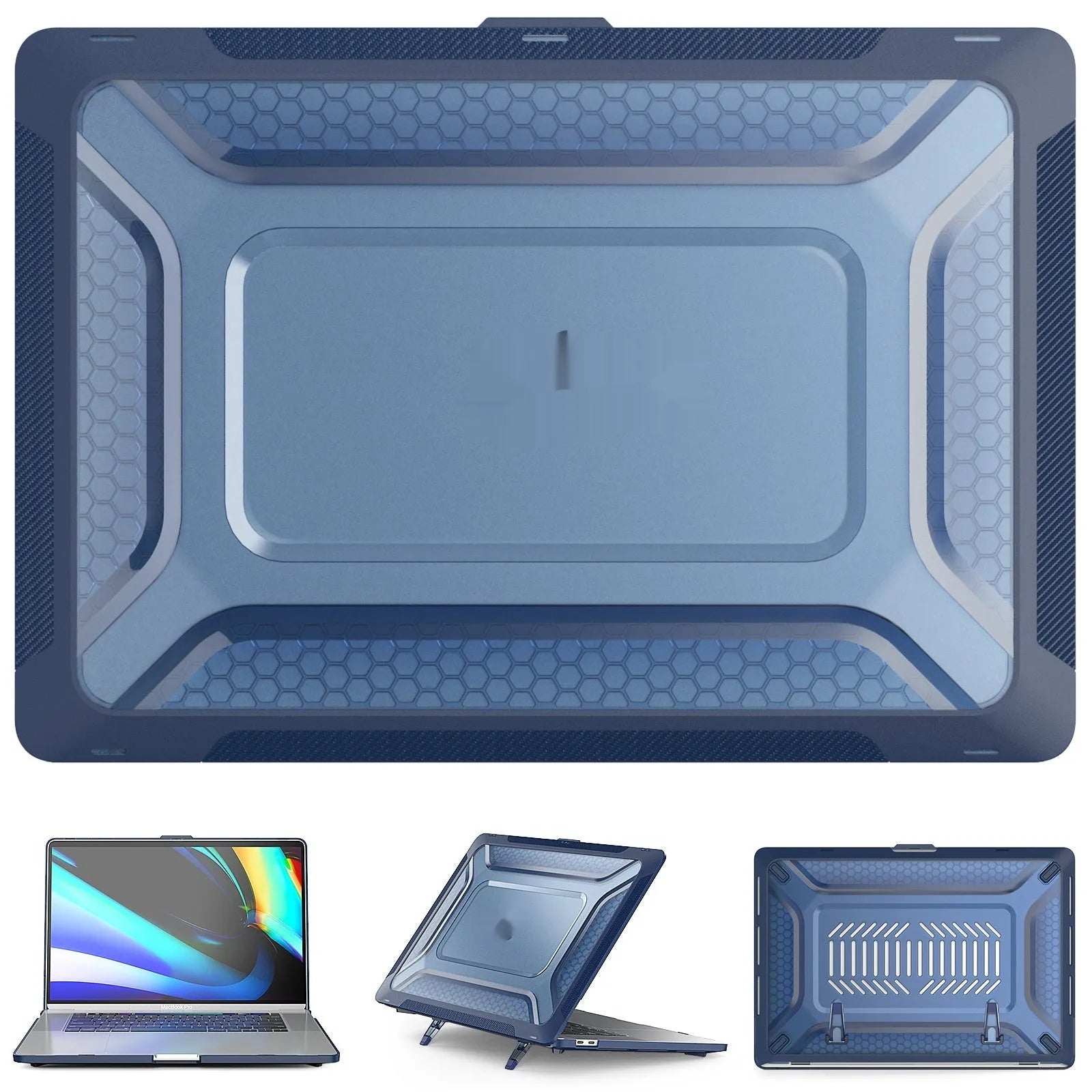 MacBook protective sleeve case in four colours: cold black, starry sky grey, elegant apricot, and sapphire blue