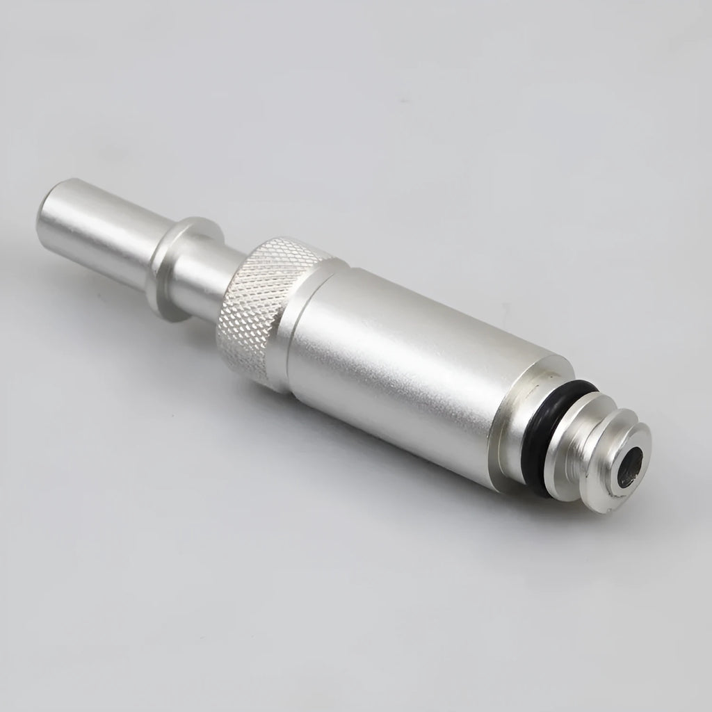 Silver metal VAS6262-9 transmission refuelling joint for automotive fluid service