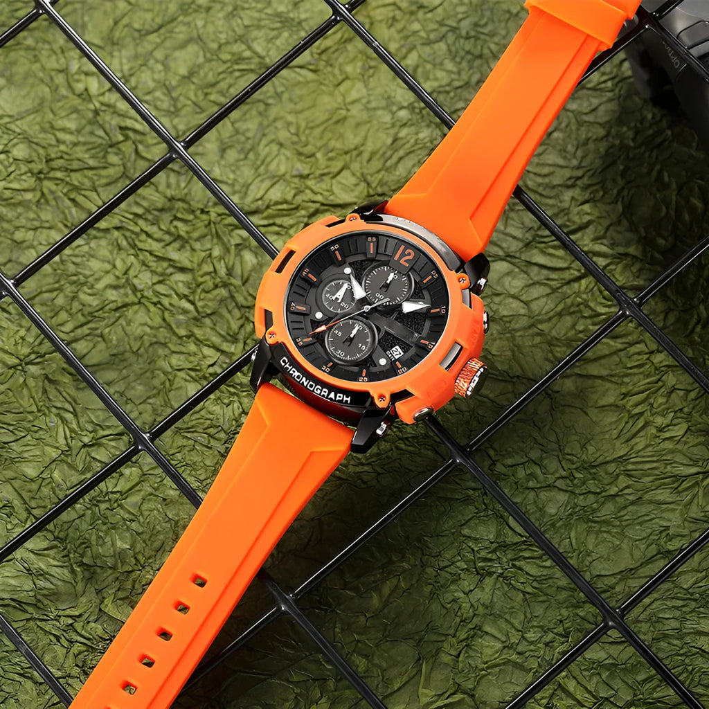 Men's multi-function watch with digital display, luminous hands, 51mm case, available in five colours