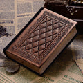 Embossed faux leather notebook with thick pages in bronze or black gold colour