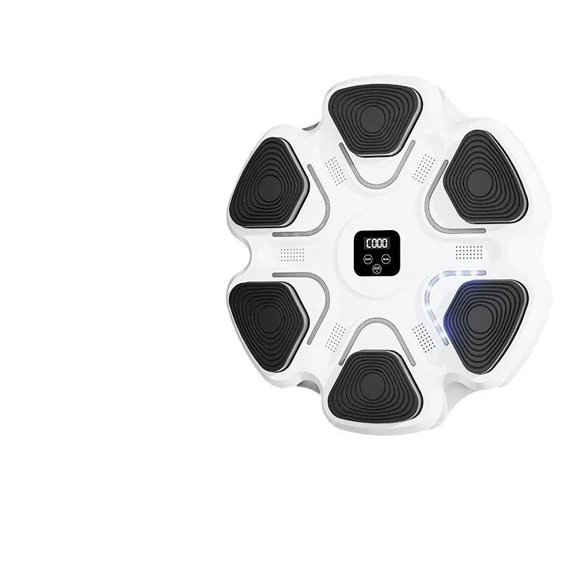 Smart music boxing machine wall target with electronic display and gloves for reaction training