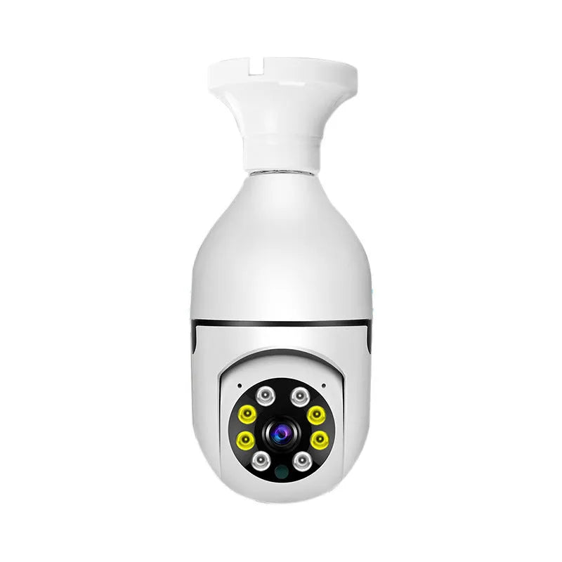Wireless bulb security camera with 1080p HD resolution and full colour night vision measuring 5cm by 12cm