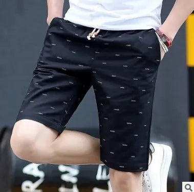 Men's thin cotton summer shorts with lace-up front placket in multiple colours
