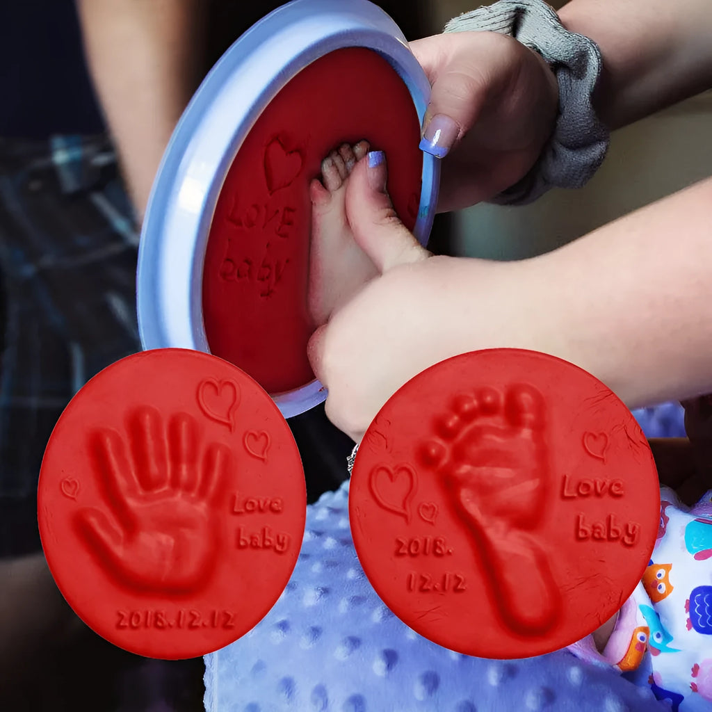 Baby handprint and footprint clay kit in ten colours, 20g soft non-toxic clay