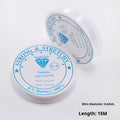 Clear white elastic fishing line on a reel for jewellery making and DIY crafts