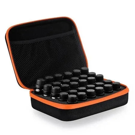 EVA essential oil storage bag with 30 compartments for 15 ml bottles in red colour