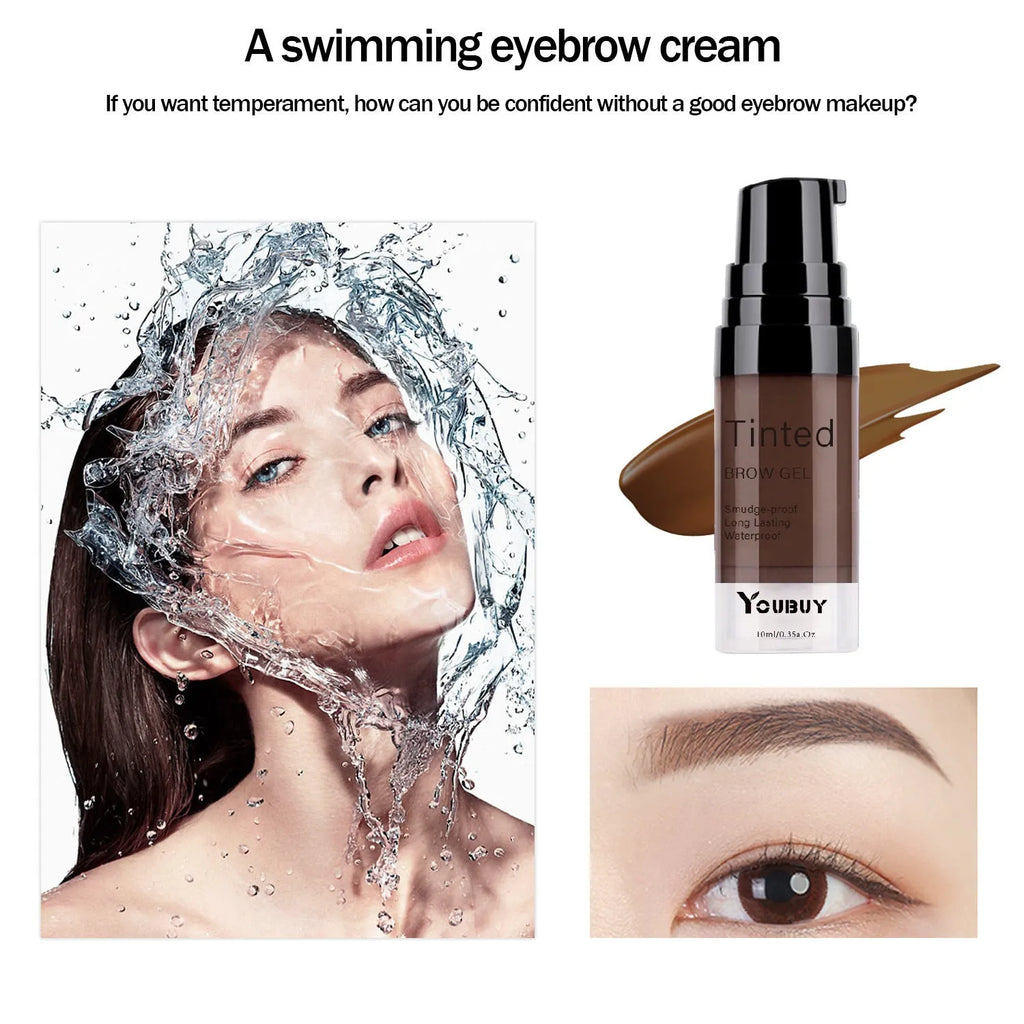 Brow cream eyebrow kit with waterproof quick-drying formula in dark grey and golden yellow shades