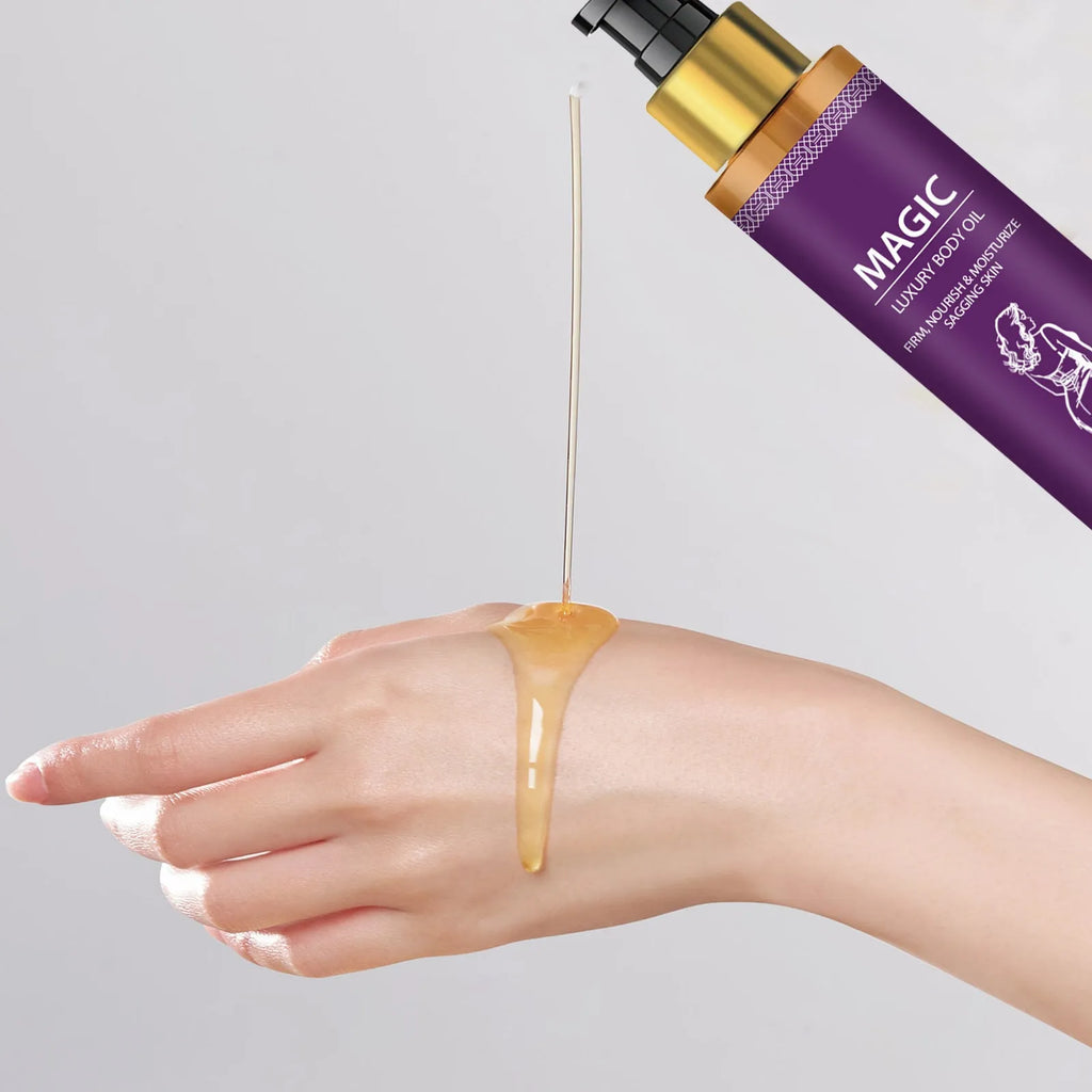 100ml bottle of body soothing oil with jojoba, camellia and sweet almond oils