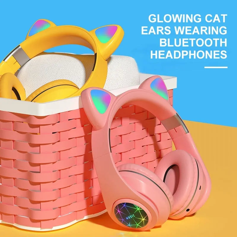 Cat ear wireless Bluetooth sports headset in six colour options