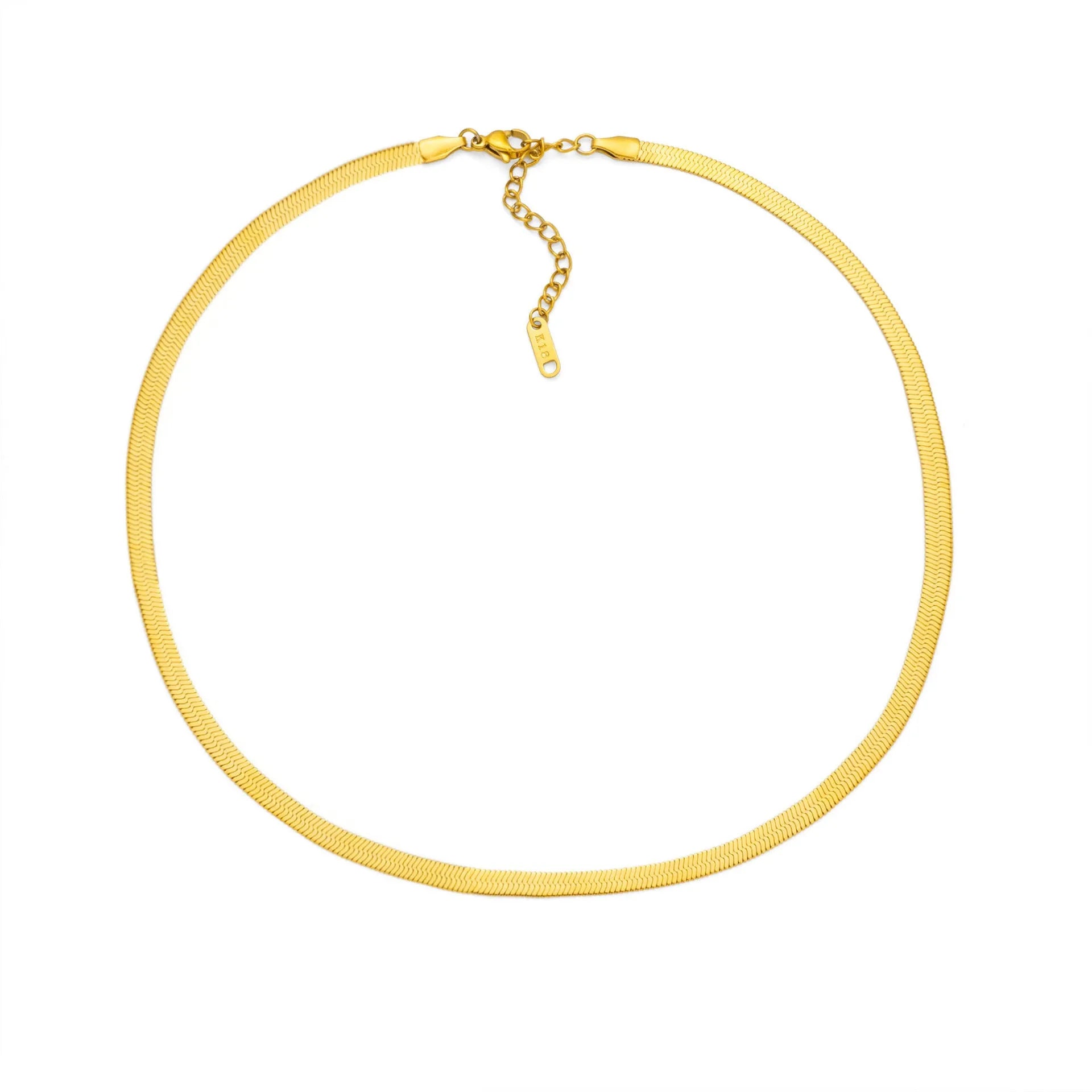 Titanium steel personalised necklace showing letter pendant on 40.5cm chain with electroplated gold finish
