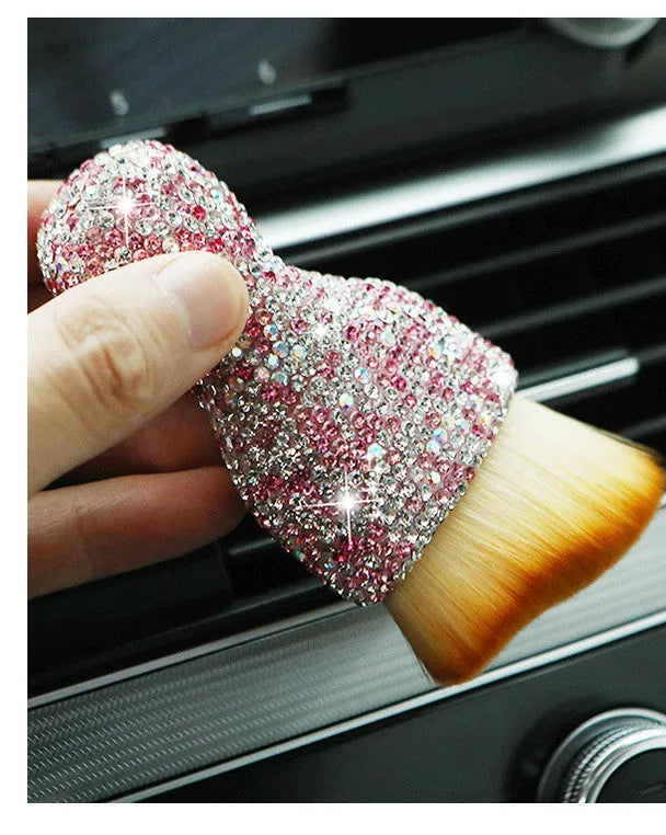 Car interior soft brush for dust removal in PVC material measuring 10cm length