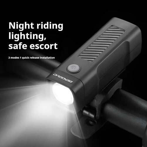 USB rechargeable bicycle headlight with quick release strap bracket for handlebar installation