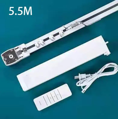 Smart curtain electric system with aluminium track, rechargeable lithium battery motor, and remote control for WiFi voice operation