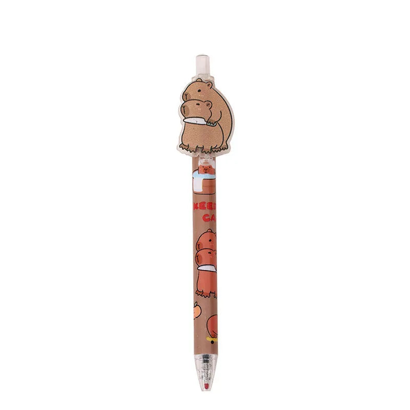Cartoon bear acrylic paster pressing gel pen set with 48 plastic shell pens and carbon black refills