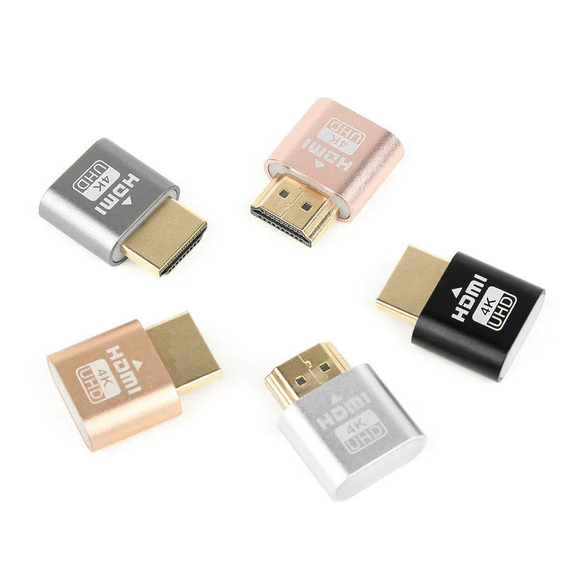 Graphics card HDMI spoof dongle in metallic finish with 26.5mm compact design