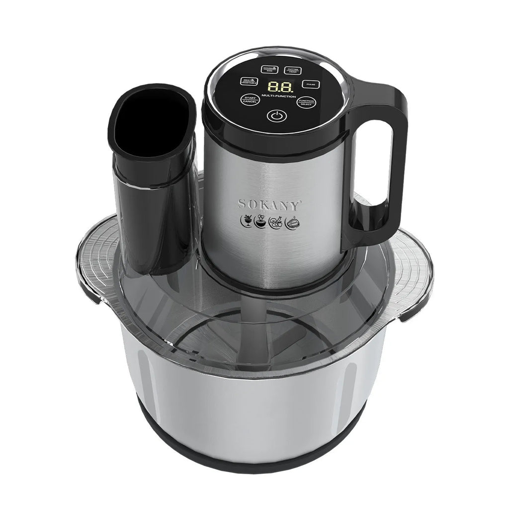 Stainless steel meat grinder with 5-10 litre capacity in 06036 grey colour